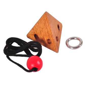 red ball black string wooden triangle with holes - Sticky Balls Boutique
