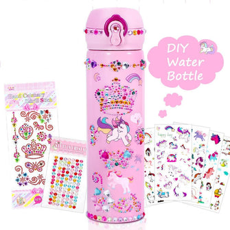 DIY Unicorn Sticker Kids' Water Bottle - Sticky Balls Boutique