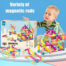 Child Playing With  Magnetic Sticks Building Blocks Set - Sticky Balls Boutique