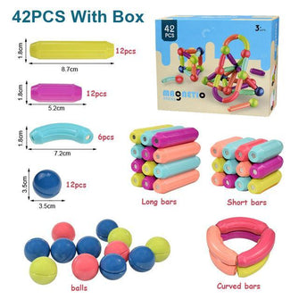 42 pcs boxed  Magnetic Sticks Building Blocks Set - Sticky Balls Boutique